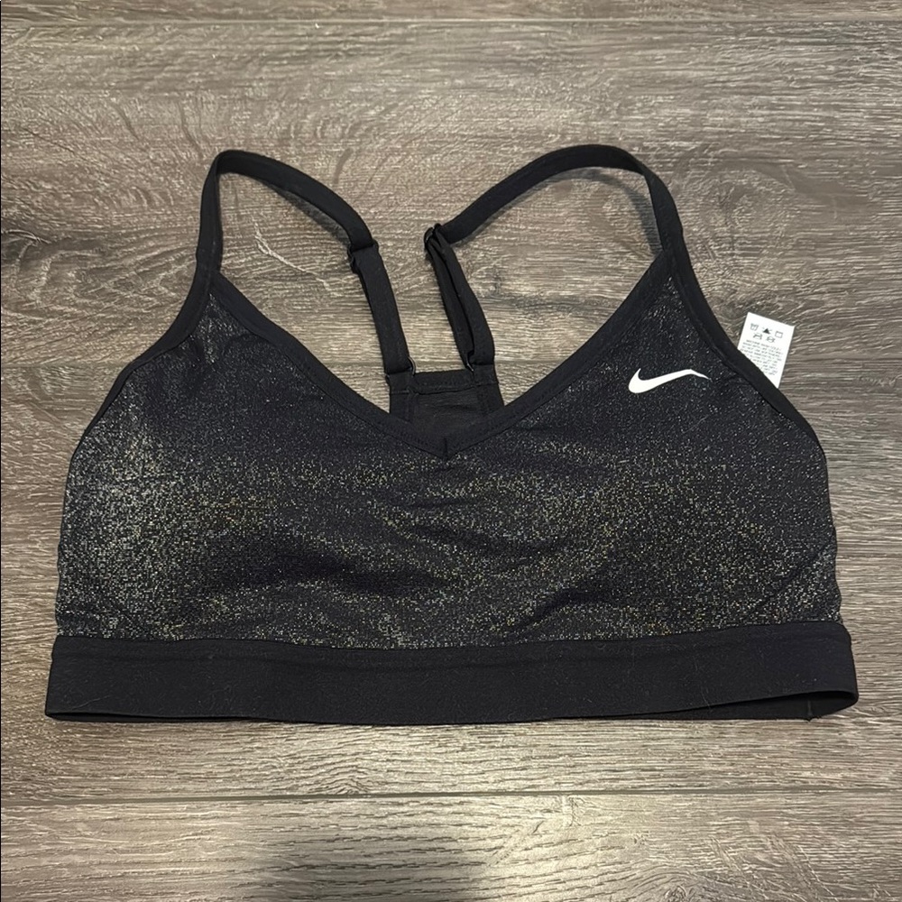 Nike Black Sports Bra with Silver Accents